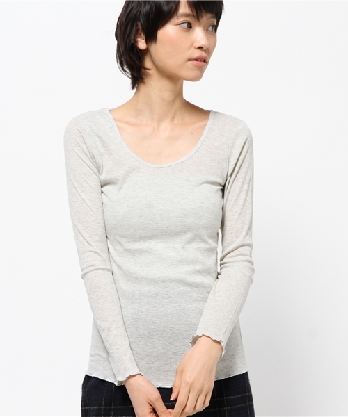 OUTLET(アウトレット)の「【mystic】テレコロンティー(Tシャツ/カットソー・レディース・グレー/チャコールグレー/ブラック/ベージュ・FREE)」の4枚目の写真