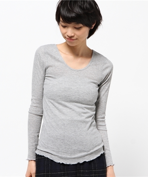 OUTLET(アウトレット)の「【mystic】テレコロンティー(Tシャツ/カットソー・レディース・グレー/チャコールグレー/ブラック/ベージュ・FREE)」の1枚目の写真