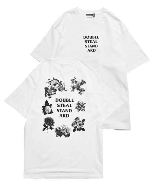 DOUBLE STEAL(ダブルスティール)の「Monotone Flower Logo Tシャツ(Tシャツ/カットソー・メンズ・ホワイト/ブラック/オリーブ/ライトベージュ・MEDIUM/LARGE/X-LARGE/XX-LARGE)」の2枚目の写真
