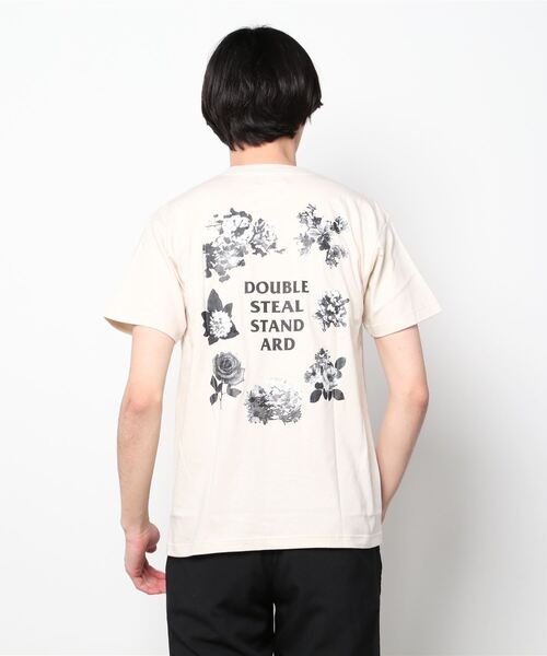 DOUBLE STEAL(ダブルスティール)の「Monotone Flower Logo Tシャツ(Tシャツ/カットソー・メンズ・ホワイト/ブラック/オリーブ/ライトベージュ・MEDIUM/LARGE/X-LARGE/XX-LARGE)」の3枚目の写真