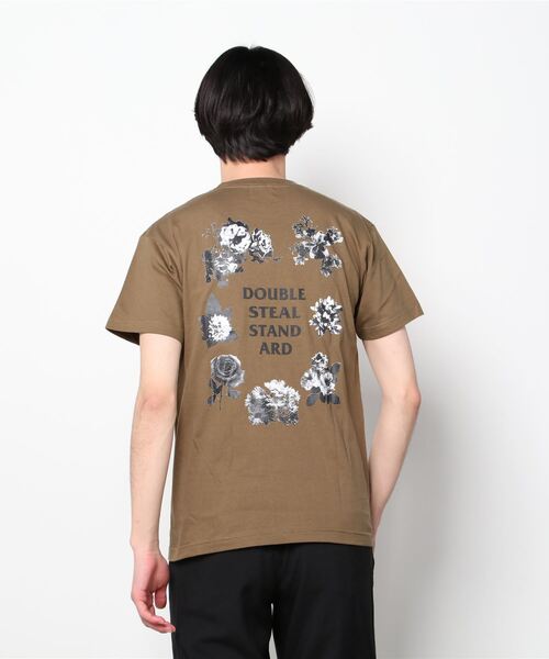 DOUBLE STEAL(ダブルスティール)の「Monotone Flower Logo Tシャツ(Tシャツ/カットソー・メンズ・ホワイト/ブラック/オリーブ/ライトベージュ・MEDIUM/LARGE/X-LARGE/XX-LARGE)」の16枚目の写真