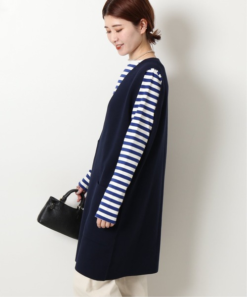 ★スピックアンドスパン★C/Rニットベスト ネイビー Spick & Span スピック＆スパン C/Rニットベスト ネイビー