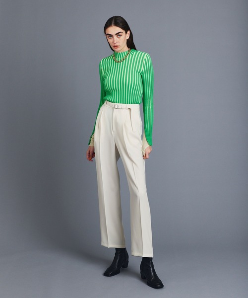 UNITED TOKYO（ユナイテッドトウキョウ）の「タックストレートパンツ（スラックス・レディース・ブラック/ブルー/アイボリー・1/2/3）」の4枚目の写真