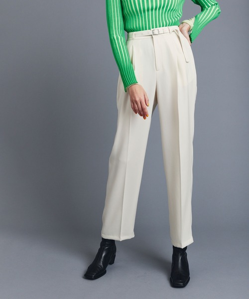 UNITED TOKYO（ユナイテッドトウキョウ）の「タックストレートパンツ（スラックス・レディース・ブラック/ブルー/アイボリー・1/2/3）」の12枚目の写真