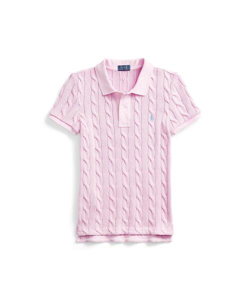 【POLO Ralph Lauren】半袖 ポロシャツ ケーブルニット ピンク Ralph Lauren - 【人気デザイン】 ラルフローレン ケーブル 半袖
