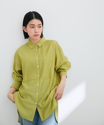 【アウトレット店舗・WEB限定】ピンタックブザムチュニックシャツ