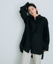 【アウトレット店舗・WEB限定】ピンタックブザムチュニックシャツ