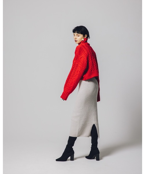 led.tokyo（レッドトウキョウ）の「【led.tokyo】ランダムリブスウィッティングスカート（スカート・レディース・レッド/ホワイト・M）」の11枚目の写真