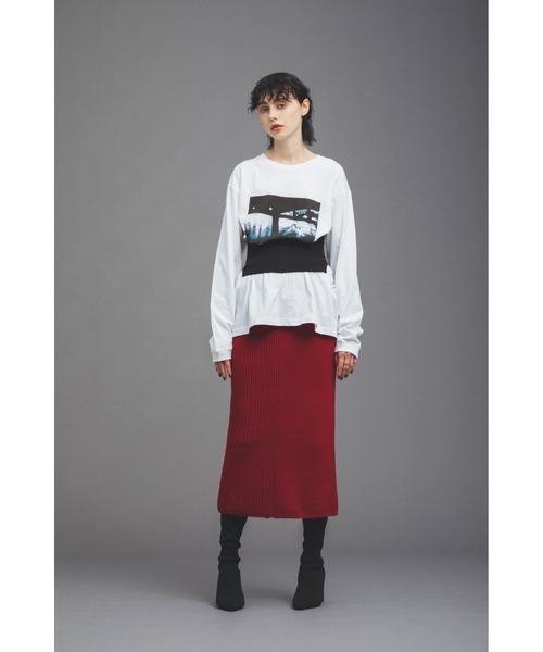 led.tokyo（レッドトウキョウ）の「【led.tokyo】ランダムリブスウィッティングスカート（スカート・レディース・レッド/ホワイト・M）」の16枚目の写真