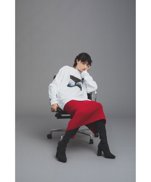 led.tokyo（レッドトウキョウ）の「【led.tokyo】ランダムリブスウィッティングスカート（スカート・レディース・レッド/ホワイト・M）」の17枚目の写真