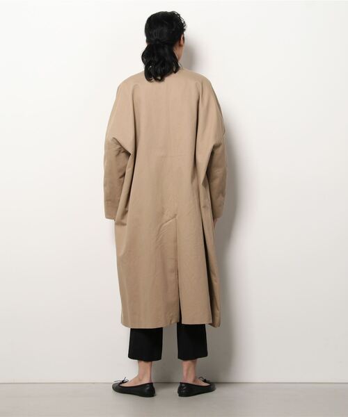 SETTO(セット)の「PORTE COAT:ノーカラーコート(ノーカラーコート・レディース・ベージュ・FREE)」の4枚目の写真