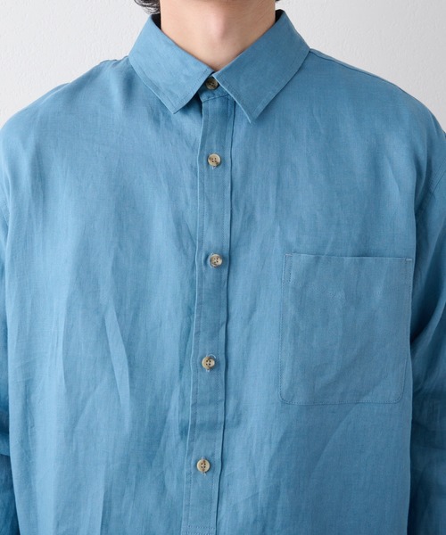 CIAOPANIC TYPY（チャオパニックティピー）の「■麻100%レギュラーカラービックシャツ（シャツ/ブラウス・メンズ・ライトグレー/ブルー/ベージュ系その他・M/L）」の14枚目の写真