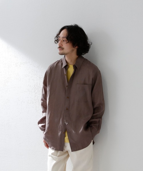 CIAOPANIC TYPY（チャオパニックティピー）の「■麻100%レギュラーカラービックシャツ（シャツ/ブラウス・メンズ・ライトグレー/ブルー/ベージュ系その他・M/L）」の15枚目の写真