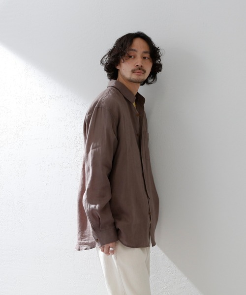 CIAOPANIC TYPY（チャオパニックティピー）の「■麻100%レギュラーカラービックシャツ（シャツ/ブラウス・メンズ・ライトグレー/ブルー/ベージュ系その他・M/L）」の22枚目の写真