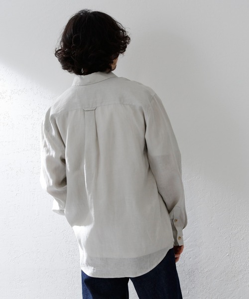 CIAOPANIC TYPY（チャオパニックティピー）の「■麻100%レギュラーカラービックシャツ（シャツ/ブラウス・メンズ・ライトグレー/ブルー/ベージュ系その他・M/L）」の4枚目の写真