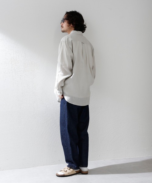 CIAOPANIC TYPY（チャオパニックティピー）の「■麻100%レギュラーカラービックシャツ（シャツ/ブラウス・メンズ・ライトグレー/ブルー/ベージュ系その他・M/L）」の12枚目の写真