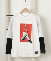 CONVERSE（コンバース）の「【CONVERSE/コンバース】ビッグシルエット ボックスフォトプリント フェイクレイヤード キッズ長袖Tシャツ/【140ｃｍ-160ｃｍ】（Tシャツ/カットソー・キッズ）」