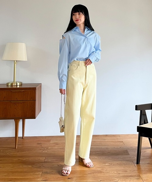 EPIMI E'PIMMY（エピミエピミー）の「ショルダー＆バックオープンシャツ（シャツ/ブラウス・レディース・オフホワイト/ピンク/ブルー・MEDIUM）」の10枚目の写真