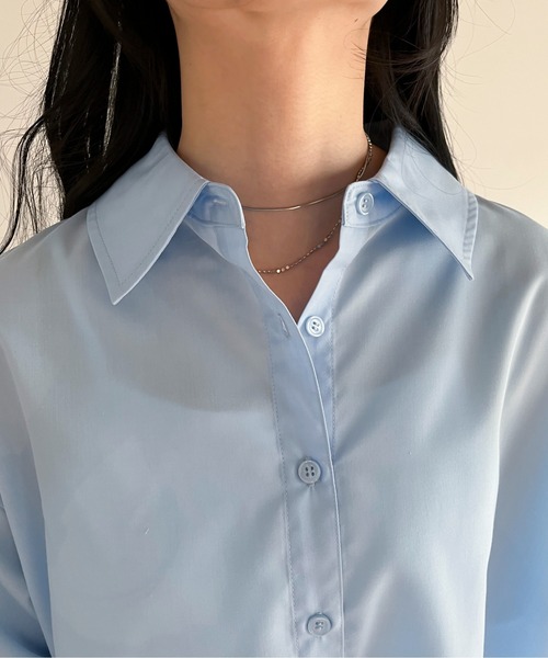 EPIMI E'PIMMY（エピミエピミー）の「ショルダー＆バックオープンシャツ（シャツ/ブラウス・レディース・オフホワイト/ピンク/ブルー・MEDIUM）」の12枚目の写真