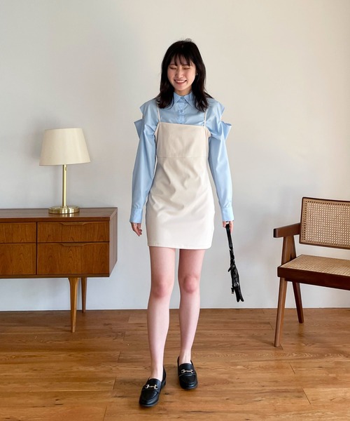 EPIMI E'PIMMY（エピミエピミー）の「ショルダー＆バックオープンシャツ（シャツ/ブラウス・レディース・オフホワイト/ピンク/ブルー・MEDIUM）」の17枚目の写真