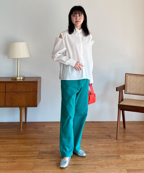 EPIMI E'PIMMY（エピミエピミー）の「ショルダー＆バックオープンシャツ（シャツ/ブラウス・レディース・オフホワイト/ピンク/ブルー・MEDIUM）」の15枚目の写真