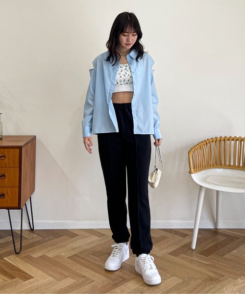 EPIMI E'PIMMY（エピミエピミー）の「ショルダー＆バックオープンシャツ（シャツ/ブラウス・レディース・オフホワイト/ピンク/ブルー・MEDIUM）」の22枚目の写真