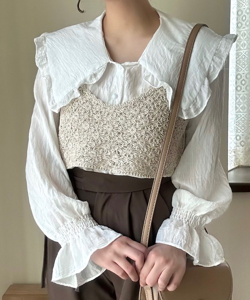 【MONSE】白×黒タータンチェック アシンメトリー ヘム ドレープ ビスチェ マクラメビスチェ（ベスト）｜Cham.（チャム）のファッション