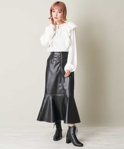 A de a.v.v（アードアー・ヴェ・ヴェ）の「襟リボンフリルブラウス（シャツ/ブラウス・レディース・ホワイト/ベージュ/ブラック・38/36）」の18枚目の写真