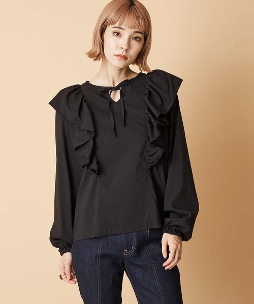 A de a.v.v（アードアー・ヴェ・ヴェ）の「襟リボンフリルブラウス（シャツ/ブラウス・レディース・ホワイト/ベージュ/ブラック・38/36）」の17枚目の写真