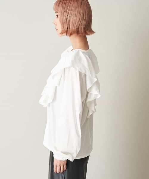 A de a.v.v（アードアー・ヴェ・ヴェ）の「襟リボンフリルブラウス（シャツ/ブラウス・レディース・ホワイト/ベージュ/ブラック・38/36）」の19枚目の写真