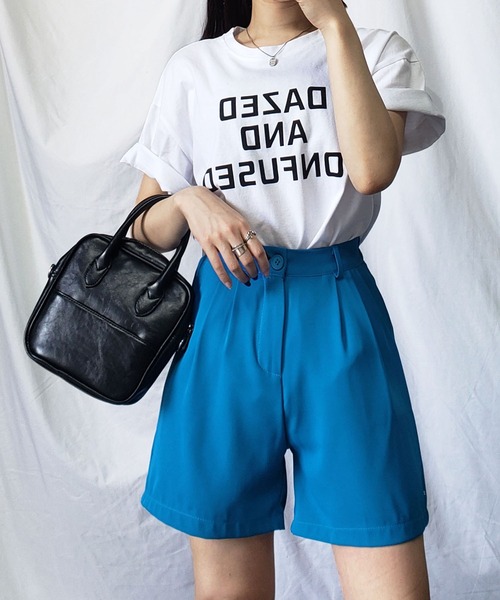 me+em select（ミームセレクト）の「※※【 5色展開 ／選べる３サイズ 】ハイウエストカラータックショートパンツ（その他パンツ・レディース・ホワイト/ブラック/ブルー/グリーン/モカ・SMALL/MEDIUM/LARGE）」の15枚目の写真