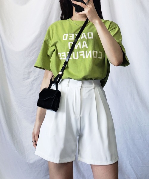 me+em select（ミームセレクト）の「※※【 5色展開 ／選べる３サイズ 】ハイウエストカラータックショートパンツ（その他パンツ・レディース・ホワイト/ブラック/ブルー/グリーン/モカ・SMALL/MEDIUM/LARGE）」の19枚目の写真