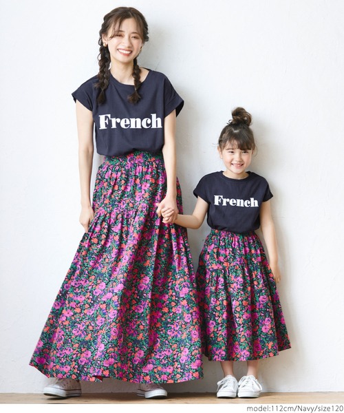 coca(coca)(コカ)の「キッズ 親子お揃いFRENCHロゴノースリーブ(タンクトップ・キッズ・ネイビー/ホワイト・100/110/120/130)」の3枚目の写真