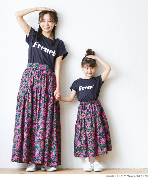 coca(coca)(コカ)の「キッズ 親子お揃いFRENCHロゴノースリーブ(タンクトップ・キッズ・ネイビー/ホワイト・100/110/120/130)」の8枚目の写真