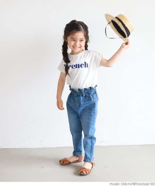 coca(coca)(コカ)の「キッズ 親子お揃いFRENCHロゴノースリーブ(タンクトップ・キッズ・ネイビー/ホワイト・100/110/120/130)」の9枚目の写真