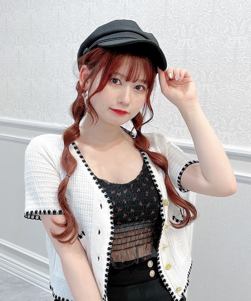 Rmine(アールマイン)の「フラワープリントシャーリングキャミ(キャミソール・レディース・ホワイト/ブラック・FREE)」の4枚目の写真