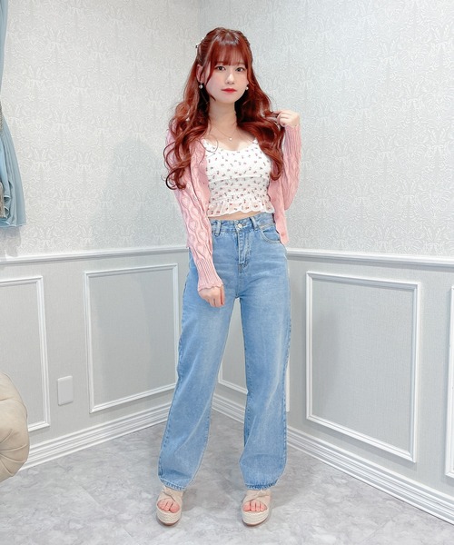 Rmine(アールマイン)の「フラワープリントシャーリングキャミ(キャミソール・レディース・ホワイト/ブラック・FREE)」の9枚目の写真