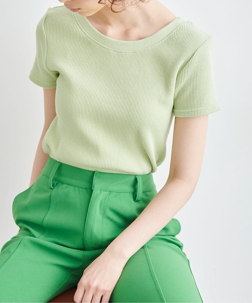 FREE'S MART（フリーズマート）の「◆ワッフルバックオープンカットソー（Tシャツ/カットソー・レディース・ブラック/ピンク/ホワイト/グリーン・FREE）」の3枚目の写真