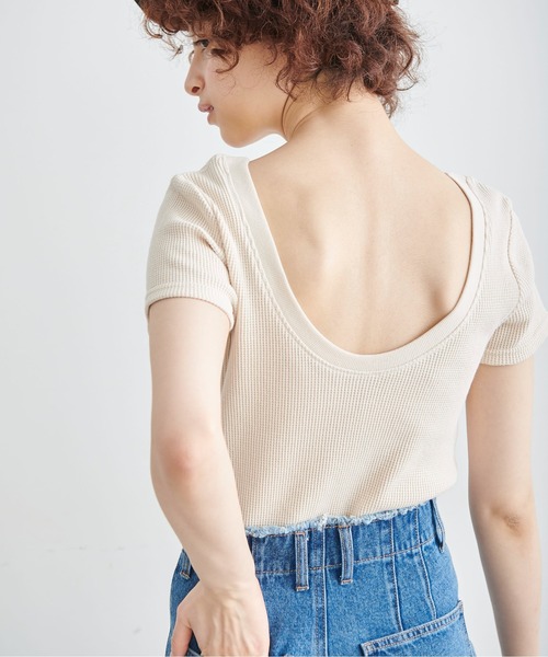 FREE'S MART（フリーズマート）の「◆ワッフルバックオープンカットソー（Tシャツ/カットソー・レディース・ブラック/ピンク/ホワイト/グリーン・FREE）」の11枚目の写真