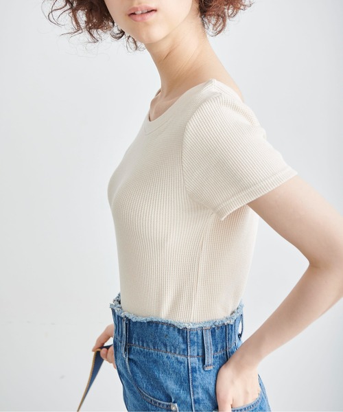 FREE'S MART（フリーズマート）の「◆ワッフルバックオープンカットソー（Tシャツ/カットソー・レディース・ブラック/ピンク/ホワイト/グリーン・FREE）」の12枚目の写真