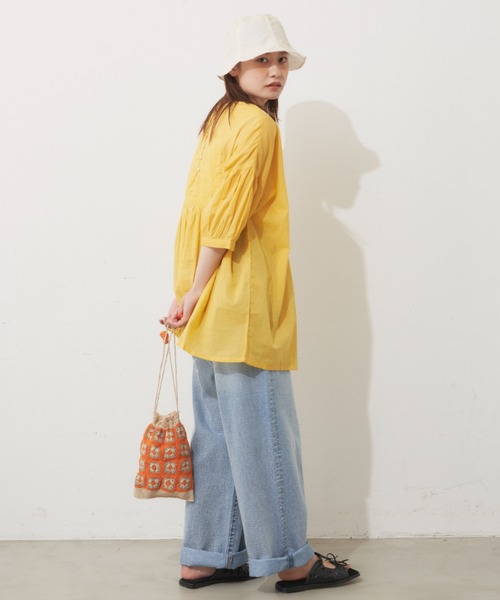 MERLOT（メルロー）の「カラーシャーリング2wayブラウス（シャツ/ブラウス・レディース・ホワイト/イエロー・FREE）」の18枚目の写真