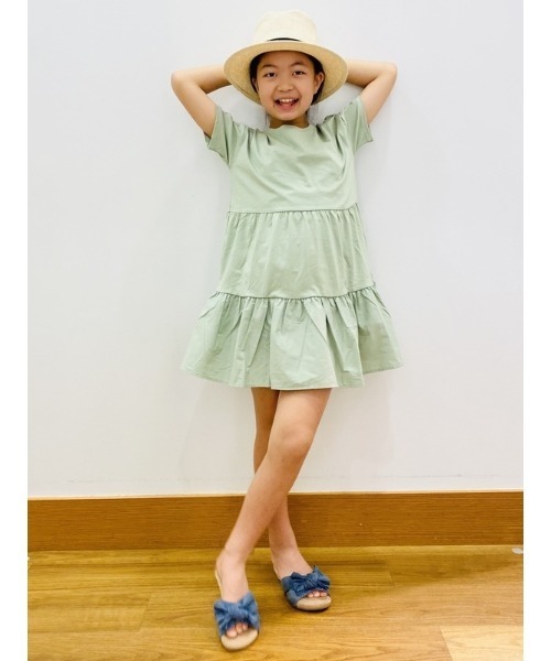 GAP(ギャップ)の「ソフトジャージー ティアードワンピース (キッズ)(ワンピース・キッズ・ネイビー/オフホワイト/グリーン・S/M/L/XL/XXL)」の10枚目の写真