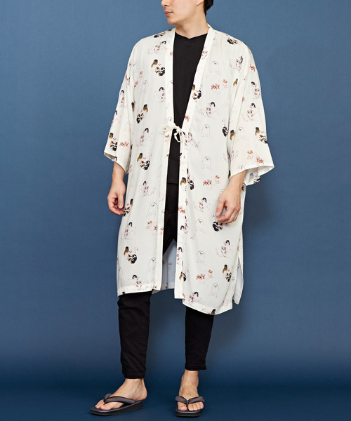 カヤ（カヤ）の「【カヤ】浮世絵メンズUV羽織（カーディガン/ボレロ・メンズ・グレー/レッド/ネイビー/ダークネイビー/ブラック/ベージュ/ブルー/ホワイト/ダークベージュ/ダークグレー・FREE）」の12枚目の写真