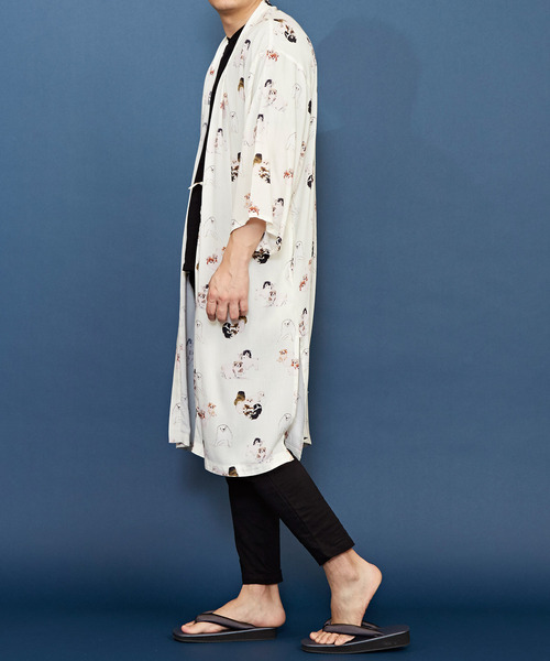 カヤ（カヤ）の「【カヤ】浮世絵メンズUV羽織（カーディガン/ボレロ・メンズ・グレー/レッド/ネイビー/ダークネイビー/ブラック/ベージュ/ブルー/ホワイト/ダークベージュ/ダークグレー・FREE）」の17枚目の写真