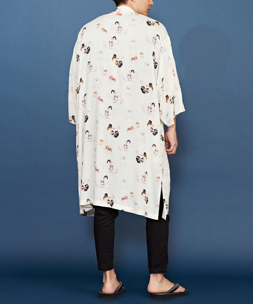 カヤ（カヤ）の「【カヤ】浮世絵メンズUV羽織（カーディガン/ボレロ・メンズ・グレー/レッド/ネイビー/ダークネイビー/ブラック/ベージュ/ブルー/ホワイト/ダークベージュ/ダークグレー・FREE）」の15枚目の写真