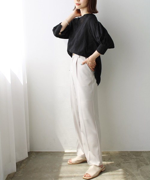 GeeRA(ジーラ)の「キーネック袖ボリュームレースブラウス(シャツ/ブラウス・レディース・ブラック/オフホワイト・MEDIUM/LARGE/X-LARGE)」の10枚目の写真