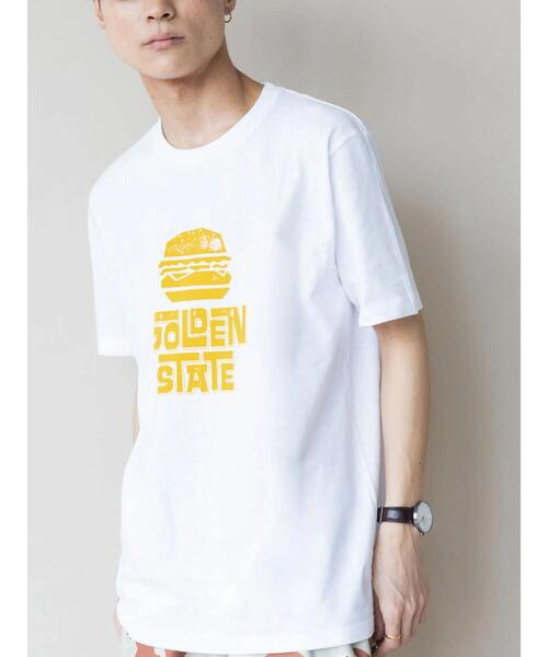CRAFT STANDARD BOUTIQUE(クラフトスタンダードブティック)の「【別注】LA LIGHT MEAL「GOLDEN STATE」 *(Tシャツ/カットソー・メンズ・ホワイト/イエロー・M/LL/L)」の3枚目の写真