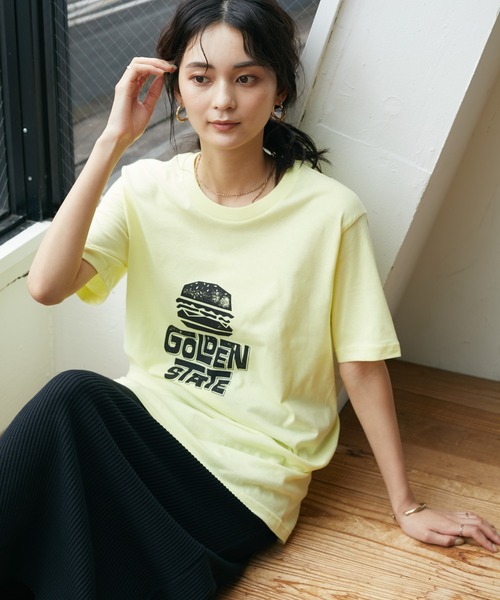 CRAFT STANDARD BOUTIQUE(クラフトスタンダードブティック)の「【別注】LA LIGHT MEAL「GOLDEN STATE」 *(Tシャツ/カットソー・メンズ・ホワイト/イエロー・M/LL/L)」の1枚目の写真