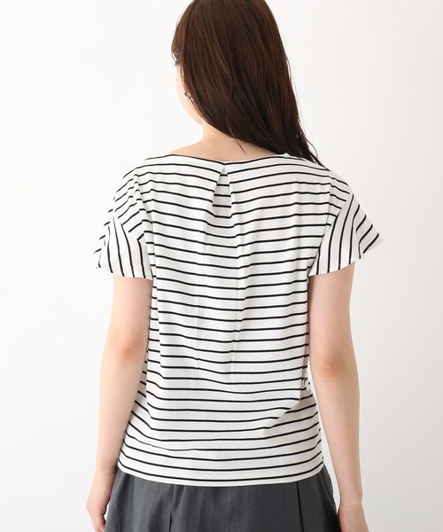 index（インデックス）の「◆50/-SUPIMAコットンフリルスリーブトップス【WEB限定カラー・サイズ】（Tシャツ/カットソー・レディース・ブラック/ホワイト系その他3/ブルー/ライトグレー系7・38/40/36/42）」の7枚目の写真