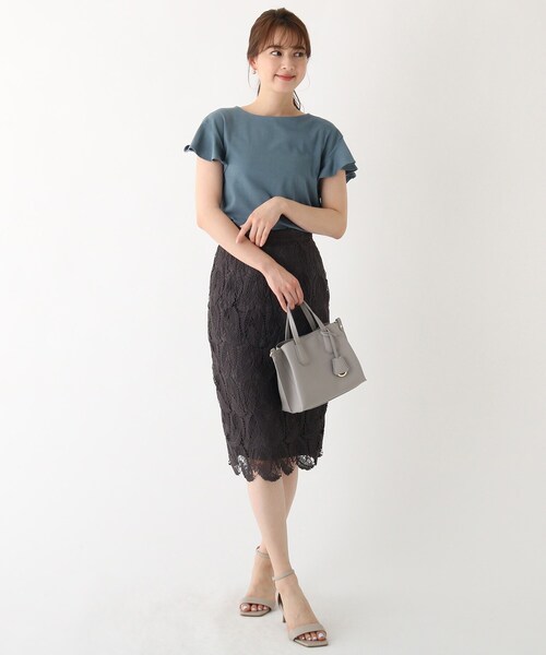 index（インデックス）の「◆50/-SUPIMAコットンフリルスリーブトップス【WEB限定カラー・サイズ】（Tシャツ/カットソー・レディース・ブラック/ホワイト系その他3/ブルー/ライトグレー系7・38/40/36/42）」の14枚目の写真